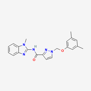 molecular formula C21H21N5O2 B4357886 1-[(3,5-DIMETHYLPHENOXY)METHYL]-N-(1-METHYL-1H-1,3-BENZIMIDAZOL-2-YL)-1H-PYRAZOLE-3-CARBOXAMIDE 