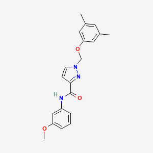 molecular formula C20H21N3O3 B4357889 1-[(3,5-dimethylphenoxy)methyl]-N-(3-methoxyphenyl)-1H-pyrazole-3-carboxamide 