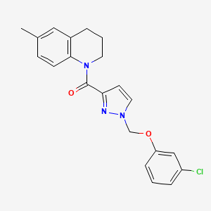 {1-[(3-CHLOROPHENOXY)METHYL]-1H-PYRAZOL-3-YL}[6-METHYL-3,4-DIHYDRO-1(2H)-QUINOLINYL]METHANONE