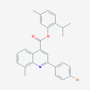 molecular formula C27H24BrNO2 B435794 2-Isopropyl-5-methylphenyl 2-(4-bromophenyl)-8-methyl-4-quinolinecarboxylate CAS No. 351993-33-4