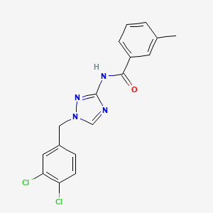 molecular formula C17H14Cl2N4O B4357992 N-[1-(3,4-dichlorobenzyl)-1H-1,2,4-triazol-3-yl]-3-methylbenzamide 