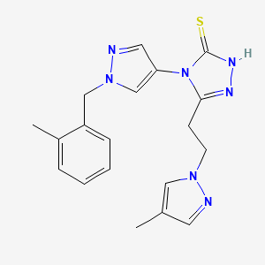 4-[1-(2-METHYLBENZYL)-1H-PYRAZOL-4-YL]-5-[2-(4-METHYL-1H-PYRAZOL-1-YL)ETHYL]-4H-1,2,4-TRIAZOL-3-YLHYDROSULFIDE