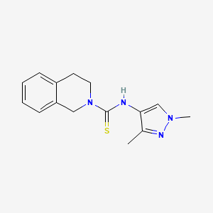 molecular formula C15H18N4S B4358060 N-(1,3-dimethyl-1H-pyrazol-4-yl)-3,4-dihydro-2(1H)-isoquinolinecarbothioamide 