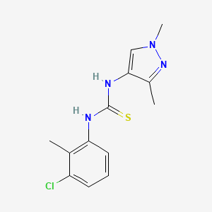 molecular formula C13H15ClN4S B4358065 N-(3-chloro-2-methylphenyl)-N'-(1,3-dimethyl-1H-pyrazol-4-yl)thiourea 