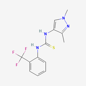 molecular formula C13H13F3N4S B4358084 N-(1,3-dimethyl-1H-pyrazol-4-yl)-N'-[2-(trifluoromethyl)phenyl]thiourea 