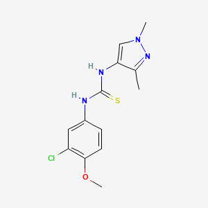 molecular formula C13H15ClN4OS B4358094 N-(3-chloro-4-methoxyphenyl)-N'-(1,3-dimethyl-1H-pyrazol-4-yl)thiourea 