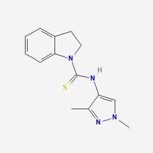 molecular formula C14H16N4S B4358097 N-(1,3-dimethyl-1H-pyrazol-4-yl)-1-indolinecarbothioamide 