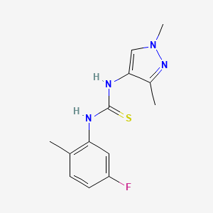 molecular formula C13H15FN4S B4358125 N-(1,3-dimethyl-1H-pyrazol-4-yl)-N'-(5-fluoro-2-methylphenyl)thiourea 