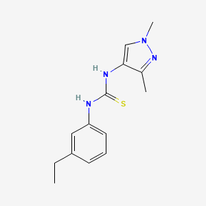 molecular formula C14H18N4S B4358160 1-(1,3-dimethyl-1H-pyrazol-4-yl)-3-(3-ethylphenyl)thiourea 