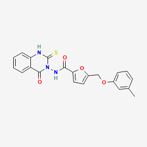 5-[(3-METHYLPHENOXY)METHYL]-N-[4-OXO-2-SULFANYL-3(4H)-QUINAZOLINYL]-2-FURAMIDE