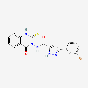 5-(3-BROMOPHENYL)-N-[4-OXO-2-SULFANYL-3(4H)-QUINAZOLINYL]-1H-PYRAZOLE-3-CARBOXAMIDE