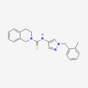 molecular formula C21H22N4S B4358207 N-[1-(2-methylbenzyl)-1H-pyrazol-4-yl]-3,4-dihydro-2(1H)-isoquinolinecarbothioamide 