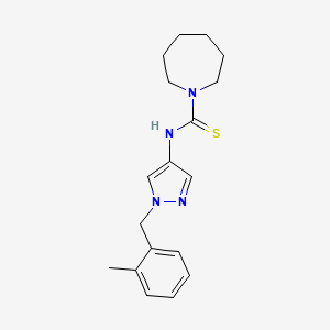 molecular formula C18H24N4S B4358210 N-[1-(2-methylbenzyl)-1H-pyrazol-4-yl]-1-azepanecarbothioamide 