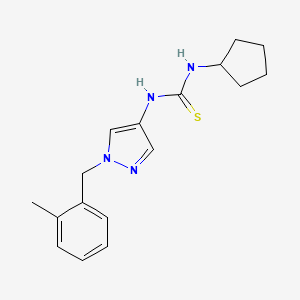 molecular formula C17H22N4S B4358212 N-cyclopentyl-N'-[1-(2-methylbenzyl)-1H-pyrazol-4-yl]thiourea 