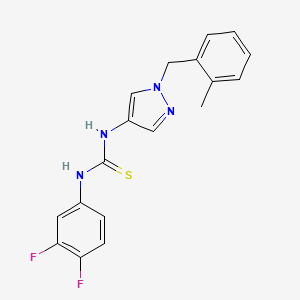 molecular formula C18H16F2N4S B4358265 N-(3,4-difluorophenyl)-N'-[1-(2-methylbenzyl)-1H-pyrazol-4-yl]thiourea 