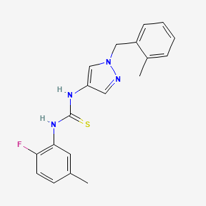 molecular formula C19H19FN4S B4358296 N-(2-fluoro-5-methylphenyl)-N'-[1-(2-methylbenzyl)-1H-pyrazol-4-yl]thiourea 