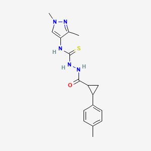 N-(1,3-DIMETHYL-1H-PYRAZOL-4-YL)-2-{[2-(4-METHYLPHENYL)CYCLOPROPYL]CARBONYL}-1-HYDRAZINECARBOTHIOAMIDE