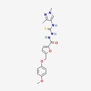 N-(1,3-DIMETHYL-1H-PYRAZOL-4-YL)-2-({5-[(4-METHOXYPHENOXY)METHYL]-2-FURYL}CARBONYL)-1-HYDRAZINECARBOTHIOAMIDE