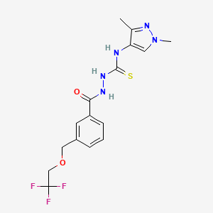 N-(1,3-DIMETHYL-1H-PYRAZOL-4-YL)-2-{3-[(2,2,2-TRIFLUOROETHOXY)METHYL]BENZOYL}-1-HYDRAZINECARBOTHIOAMIDE