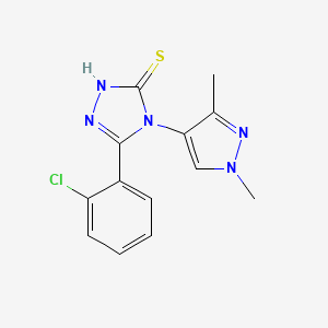 molecular formula C13H12ClN5S B4358378 5-(2-CHLOROPHENYL)-4-(1,3-DIMETHYL-1H-PYRAZOL-4-YL)-4H-1,2,4-TRIAZOL-3-YLHYDROSULFIDE 