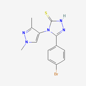 molecular formula C13H12BrN5S B4358379 5-(4-BROMOPHENYL)-4-(1,3-DIMETHYL-1H-PYRAZOL-4-YL)-4H-1,2,4-TRIAZOL-3-YLHYDROSULFIDE 