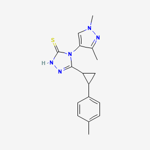 4-(1,3-dimethyl-1H-pyrazol-4-yl)-5-[2-(4-methylphenyl)cyclopropyl]-4H-1,2,4-triazole-3-thiol