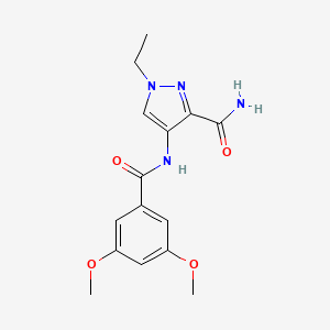 molecular formula C15H18N4O4 B4358397 4-[(3,5-dimethoxybenzoyl)amino]-1-ethyl-1H-pyrazole-3-carboxamide 