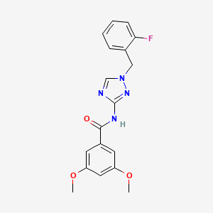 molecular formula C18H17FN4O3 B4358421 N-[1-(2-fluorobenzyl)-1H-1,2,4-triazol-3-yl]-3,5-dimethoxybenzamide 