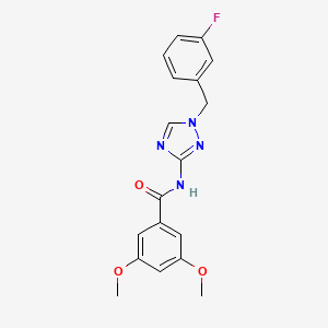 molecular formula C18H17FN4O3 B4358427 N-[1-(3-fluorobenzyl)-1H-1,2,4-triazol-3-yl]-3,5-dimethoxybenzamide 