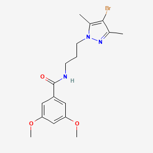 N-[3-(4-bromo-3,5-dimethyl-1H-pyrazol-1-yl)propyl]-3,5-dimethoxybenzamide