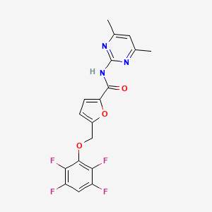 N-(4,6-dimethylpyrimidin-2-yl)-5-[(2,3,5,6-tetrafluorophenoxy)methyl]furan-2-carboxamide