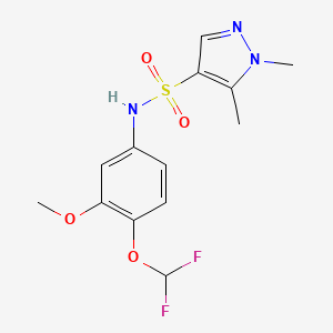 N-[4-(difluoromethoxy)-3-methoxyphenyl]-1,5-dimethyl-1H-pyrazole-4-sulfonamide