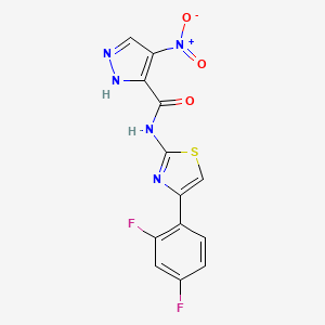 N-[4-(2,4-difluorophenyl)-1,3-thiazol-2-yl]-4-nitro-1H-pyrazole-3-carboxamide