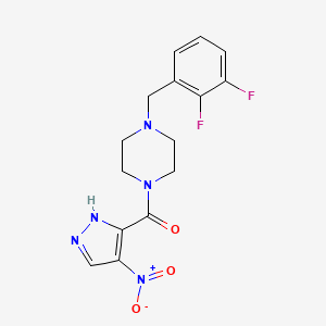 molecular formula C15H15F2N5O3 B4358657 [4-(2,3-DIFLUOROBENZYL)PIPERAZINO](4-NITRO-1H-PYRAZOL-3-YL)METHANONE 