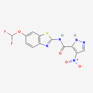 N-[6-(difluoromethoxy)-1,3-benzothiazol-2-yl]-4-nitro-1H-pyrazole-3-carboxamide