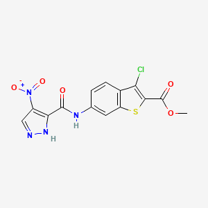 methyl 3-chloro-6-{[(4-nitro-1H-pyrazol-3-yl)carbonyl]amino}-1-benzothiophene-2-carboxylate