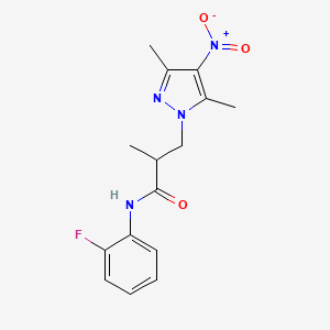 3-(3,5-dimethyl-4-nitro-1H-pyrazol-1-yl)-N-(2-fluorophenyl)-2-methylpropanamide