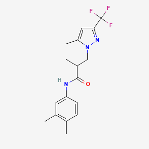 N-(3,4-dimethylphenyl)-2-methyl-3-[5-methyl-3-(trifluoromethyl)-1H-pyrazol-1-yl]propanamide