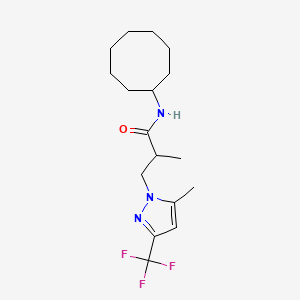 N-cyclooctyl-2-methyl-3-[5-methyl-3-(trifluoromethyl)-1H-pyrazol-1-yl]propanamide