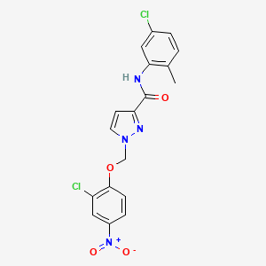 N-(5-chloro-2-methylphenyl)-1-[(2-chloro-4-nitrophenoxy)methyl]-1H-pyrazole-3-carboxamide