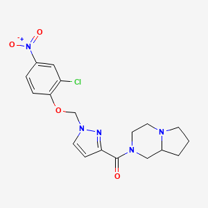 {1-[(2-CHLORO-4-NITROPHENOXY)METHYL]-1H-PYRAZOL-3-YL}[HEXAHYDROPYRROLO[1,2-A]PYRAZIN-2(1H)-YL]METHANONE