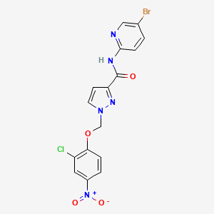 N-(5-BROMO-2-PYRIDYL)-1-[(2-CHLORO-4-NITROPHENOXY)METHYL]-1H-PYRAZOLE-3-CARBOXAMIDE