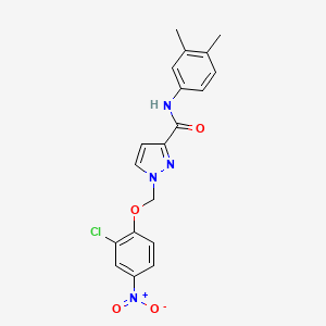 1-[(2-chloro-4-nitrophenoxy)methyl]-N-(3,4-dimethylphenyl)-1H-pyrazole-3-carboxamide