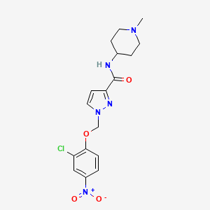 1-[(2-CHLORO-4-NITROPHENOXY)METHYL]-N-(1-METHYL-4-PIPERIDYL)-1H-PYRAZOLE-3-CARBOXAMIDE