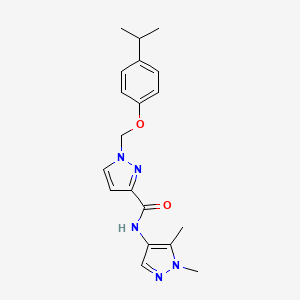 molecular formula C19H23N5O2 B4358948 N-(1,5-dimethyl-1H-pyrazol-4-yl)-1-[(4-isopropylphenoxy)methyl]-1H-pyrazole-3-carboxamide 