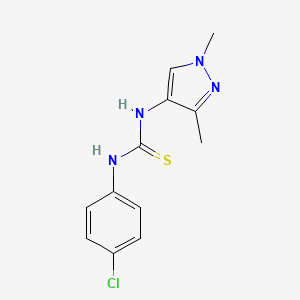 molecular formula C12H13ClN4S B4358977 N-(4-chlorophenyl)-N'-(1,3-dimethyl-1H-pyrazol-4-yl)thiourea 