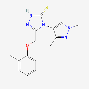 4-(1,3-DIMETHYL-1H-PYRAZOL-4-YL)-5-[(2-METHYLPHENOXY)METHYL]-4H-1,2,4-TRIAZOL-3-YLHYDROSULFIDE