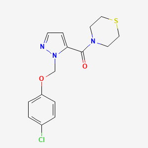 {1-[(4-CHLOROPHENOXY)METHYL]-1H-PYRAZOL-5-YL}(1,4-THIAZINAN-4-YL)METHANONE