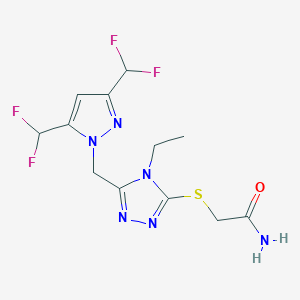 2-[(5-{[3,5-bis(difluoromethyl)-1H-pyrazol-1-yl]methyl}-4-ethyl-4H-1,2,4-triazol-3-yl)sulfanyl]acetamide