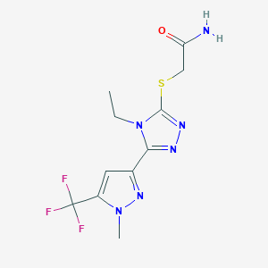 2-({4-ethyl-5-[1-methyl-5-(trifluoromethyl)-1H-pyrazol-3-yl]-4H-1,2,4-triazol-3-yl}sulfanyl)acetamide